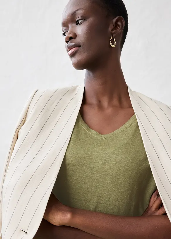 Linnetopp med ledigt snitt, bonprix