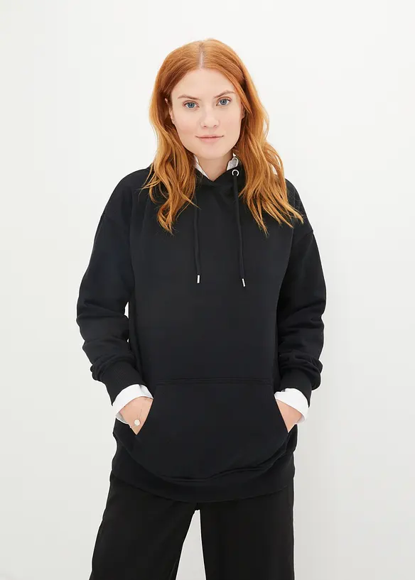 Sweatshirt i oversizemodell med huva, bonprix