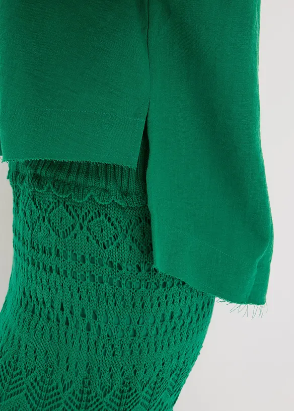 Skjortblus i oversizemodell, bonprix