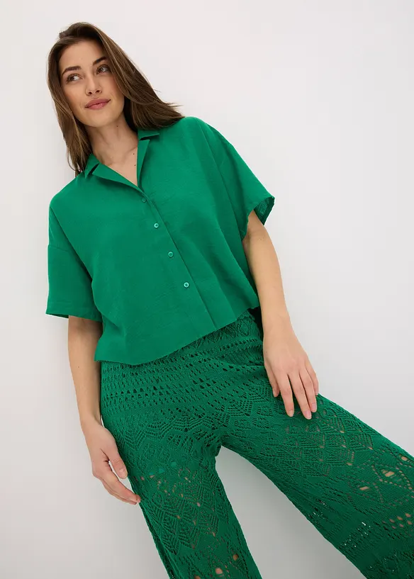 Skjortblus i oversizemodell, bonprix