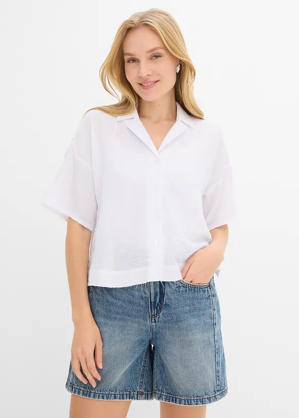 Skjortblus i oversizemodell, bonprix