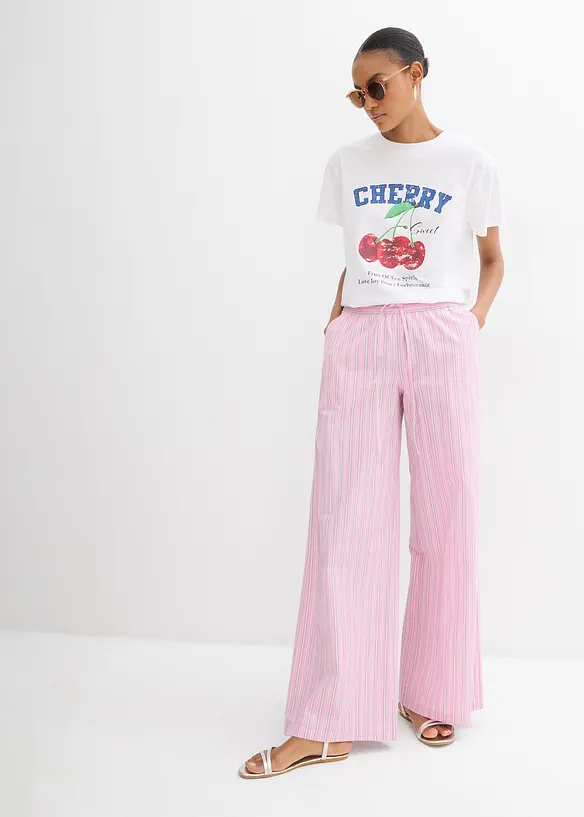 T-shirt i ren ekologisk bomull med tryck, bonprix