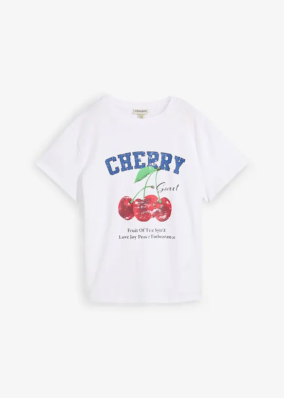 T-shirt i ren ekologisk bomull med tryck, bonprix