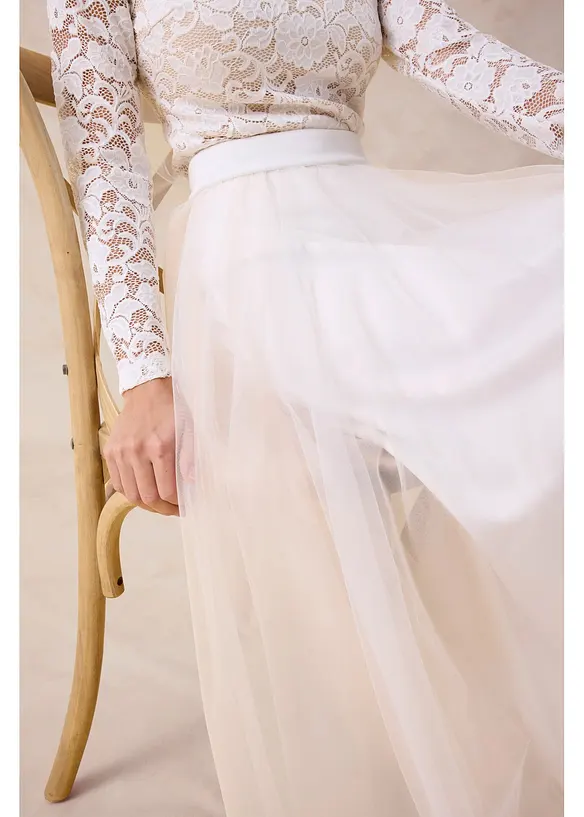 Maxikjol i skir tyll, bonprix