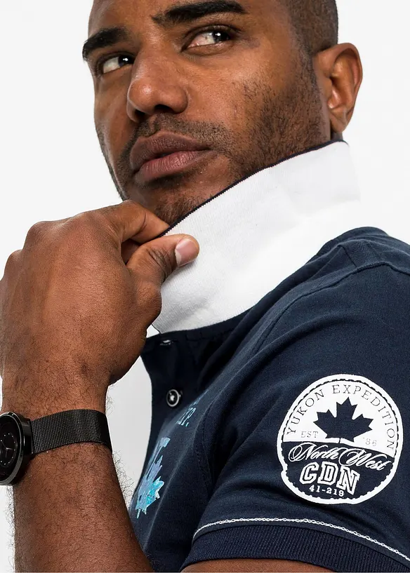 Kort&auml;rmad pik&eacute;tr&ouml;ja i jersey, bonprix