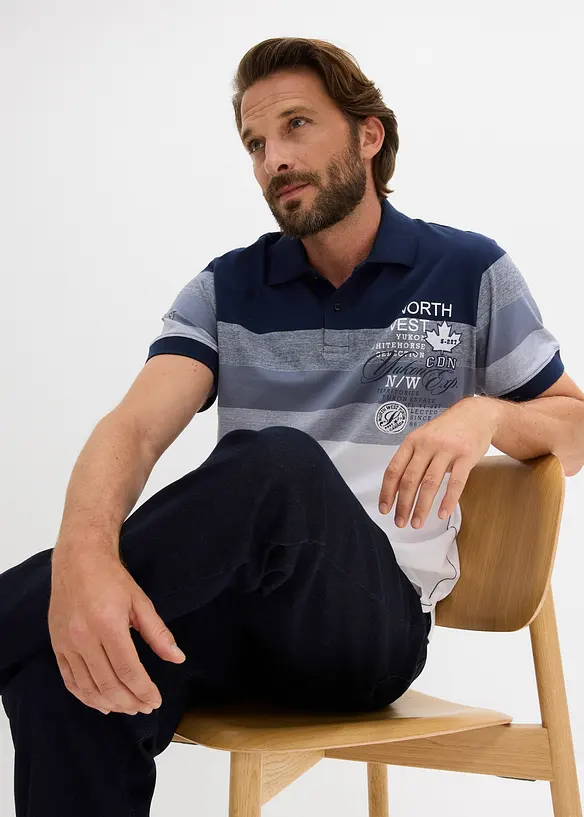 Kort&auml;rmad pik&eacute;tr&ouml;ja i bomullsjersey, bonprix