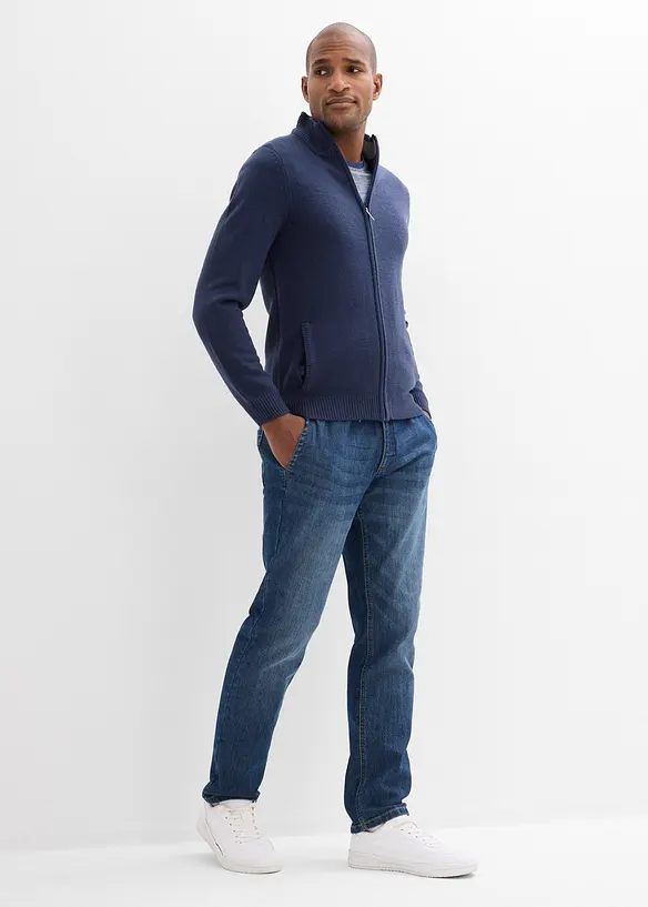 Tunna dra p&aring;-jeans, Regular Fit, Stretch, Straight, med bekv&auml;m midja, bonprix