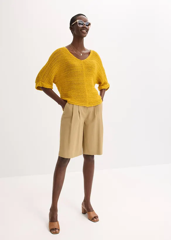 Grovstickad tr&ouml;ja av bandgarn, bonprix