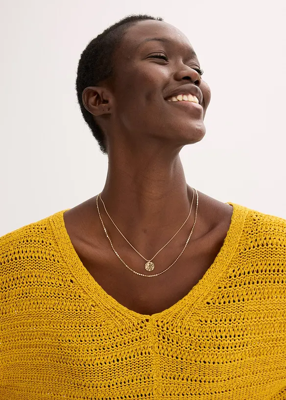 Grovstickad tr&ouml;ja av bandgarn, bonprix