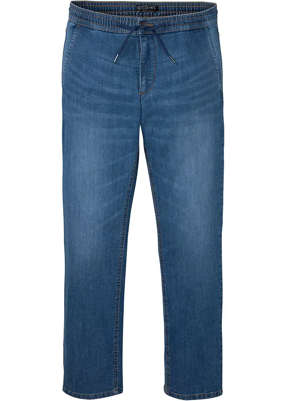 Tunna dra p&aring;-jeans, Regular Fit, Stretch, Straight, med bekv&auml;m midja, bonprix
