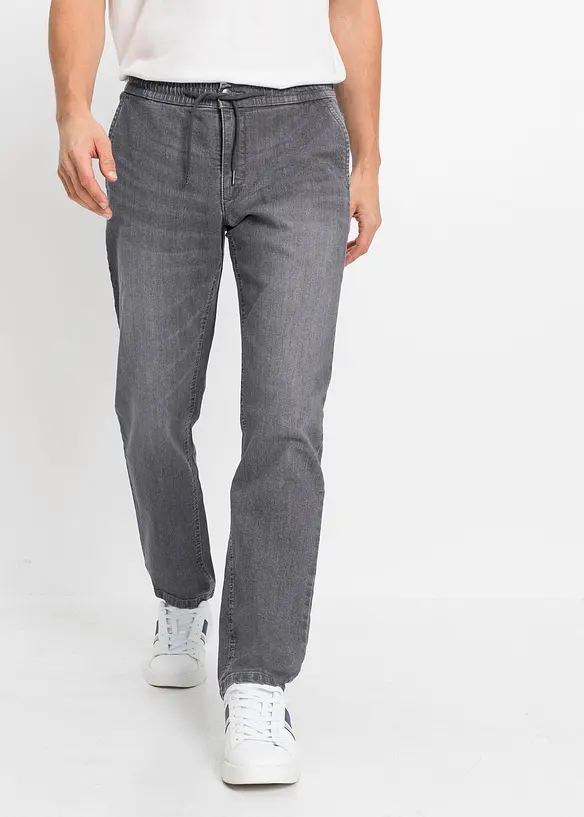 Tunna dra p&aring;-jeans med res&aring;rmidja, Regular Fit, Straight,, bonprix