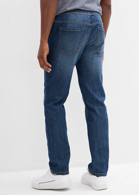 Tunna dra p&aring;-jeans, Regular Fit, Stretch, Straight, med bekv&auml;m midja, bonprix
