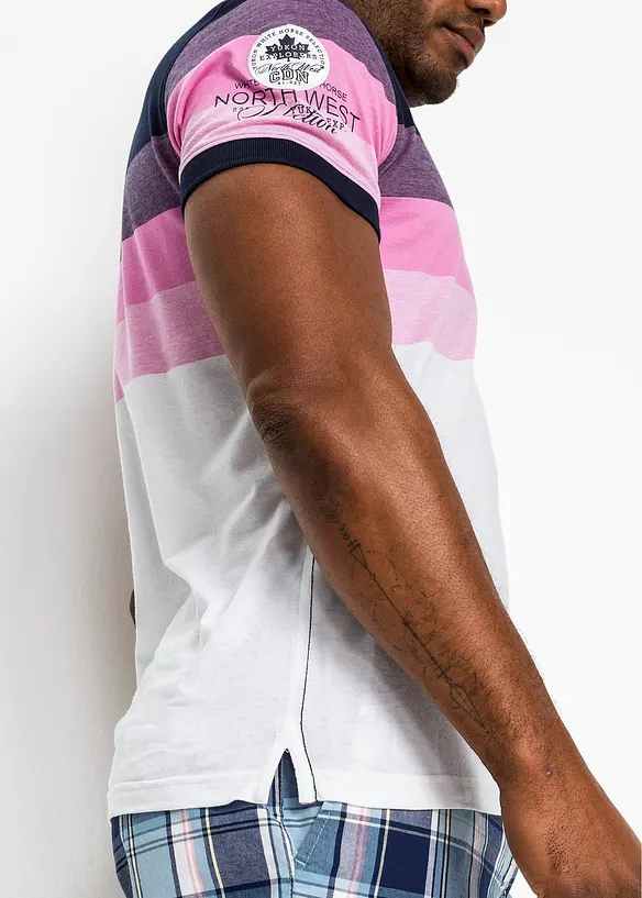 Kort&auml;rmad pik&eacute;tr&ouml;ja i bomullsjersey, bonprix