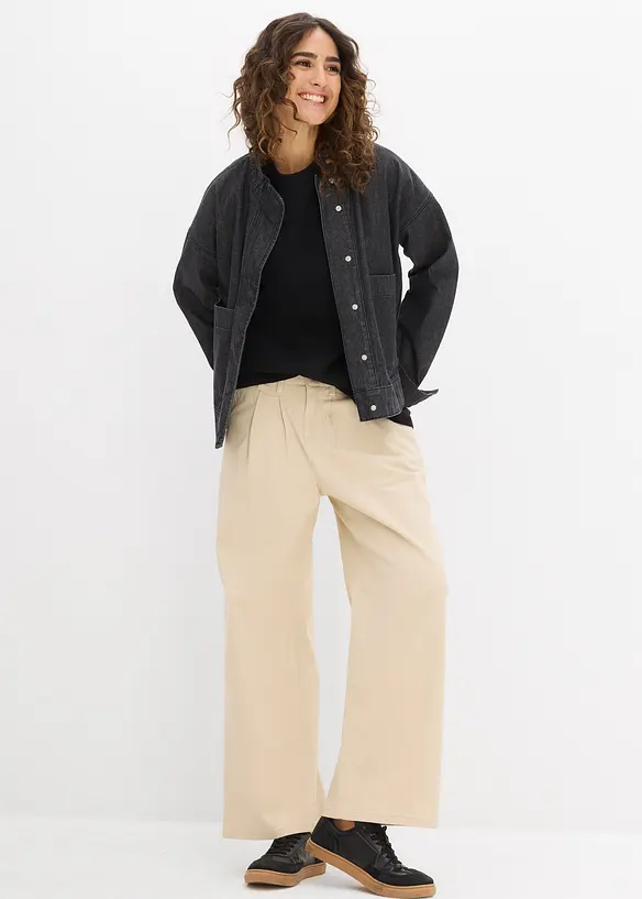 Oversizetopp av tjock jersey i ekologisk bomull, bonprix