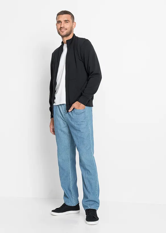 Sweatshirtjacka med st&aring;krage, bonprix