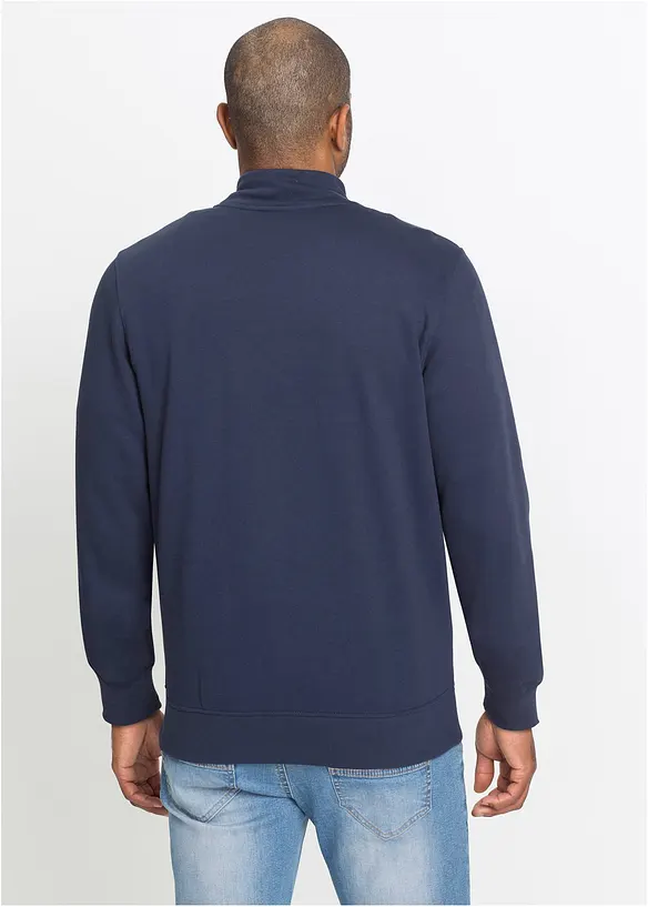 Sweatshirtjacka med st&aring;krage, bonprix