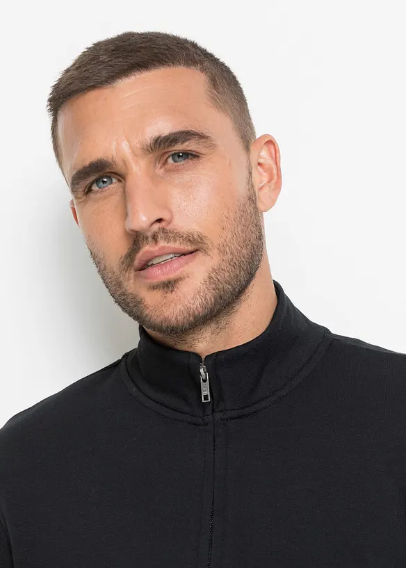 Sweatshirtjacka med st&aring;krage, bonprix