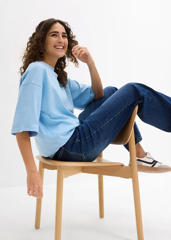 Oversizetopp av tjock jersey i ekologisk bomull, bonprix