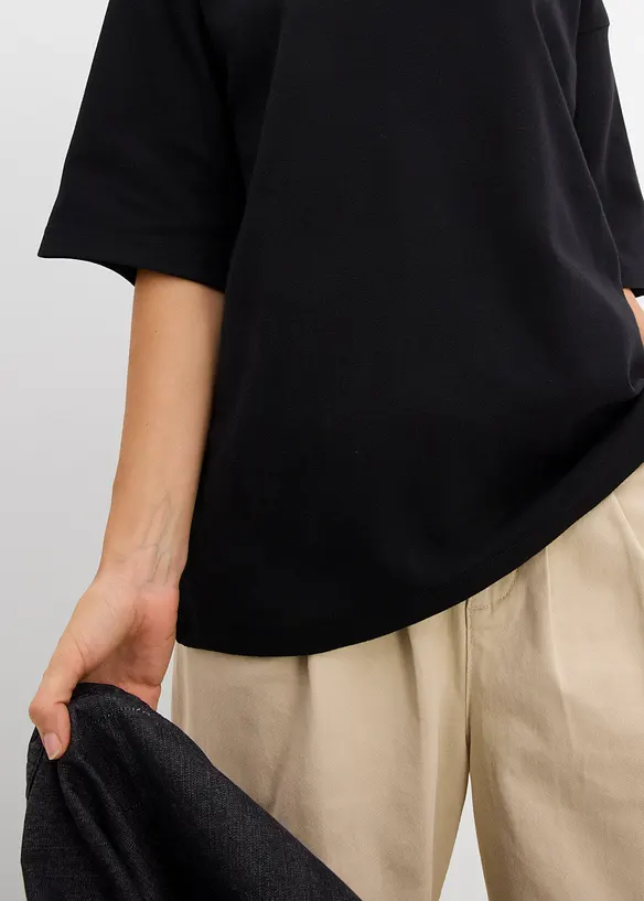 Oversizetopp av tjock jersey i ekologisk bomull, bonprix
