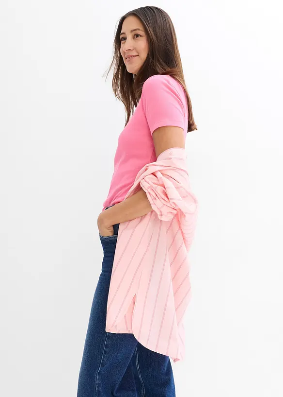 Ribbstickad topp med ekologisk bomull (2-pack), bonprix