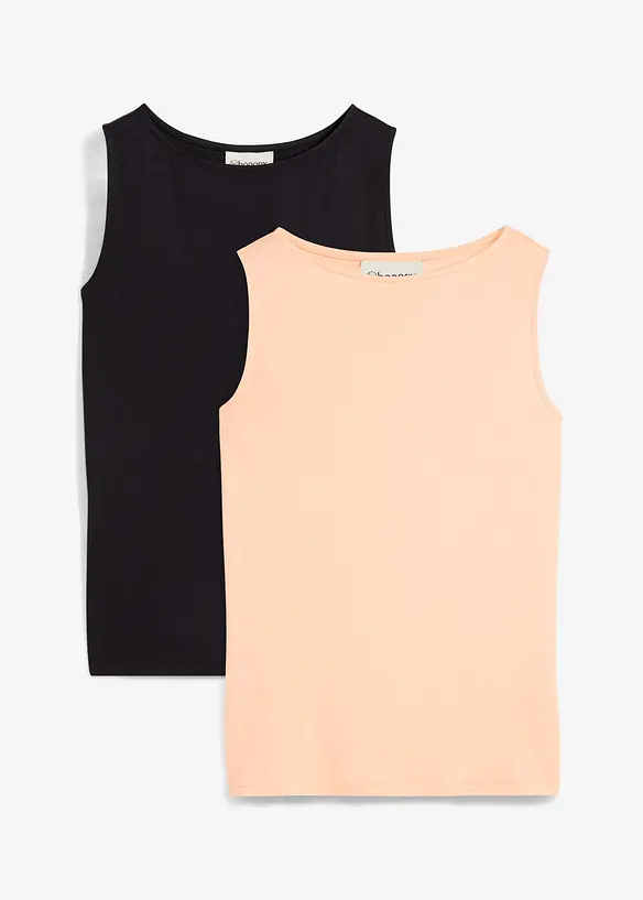 Linne i mjuk viskos (2-pack), bonprix