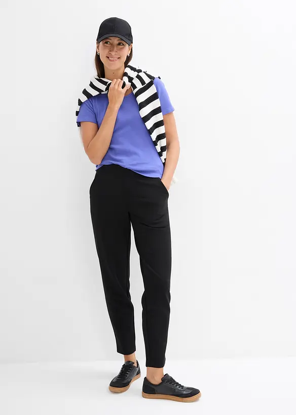 Ribbstickad topp med ekologisk bomull (2-pack), bonprix