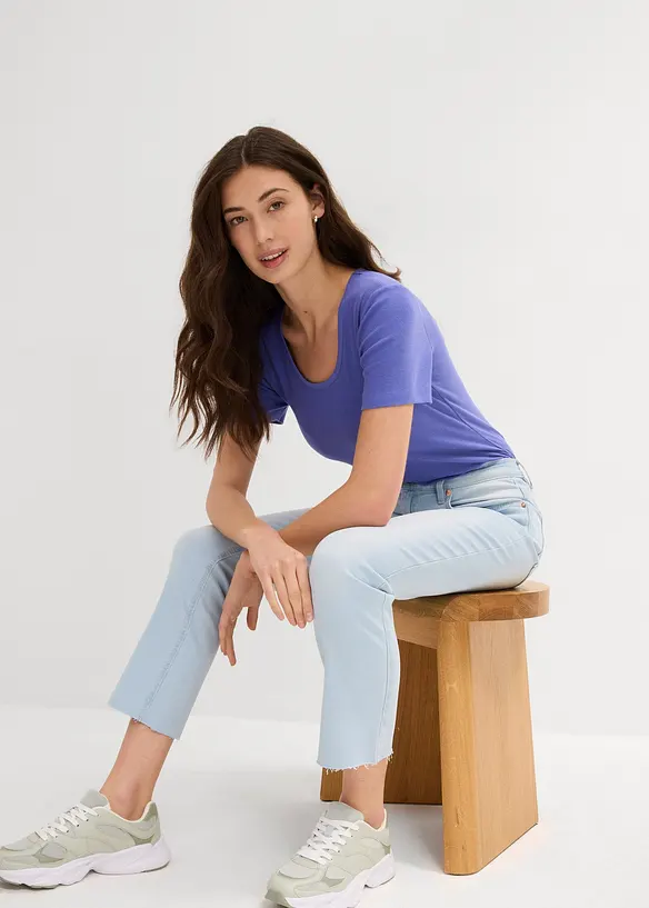 Flared Jeans High Waist, cropped, bonprix