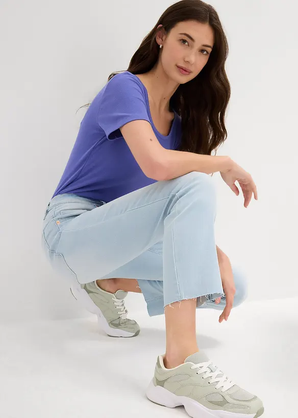 Flared Jeans High Waist, cropped, bonprix