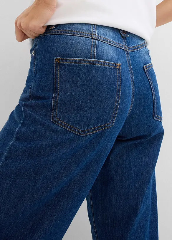 Loose Straight Jeans Mid Waist, cropped, bonprix