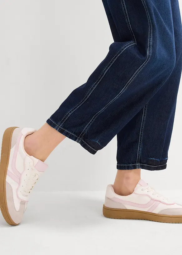 Jeans med medelh&ouml;g midja och kortare ben, Super Soft, bonprix