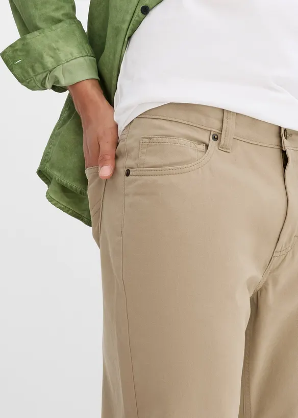 Byxa i twill av bomull, Regular Fit, Straight, bonprix