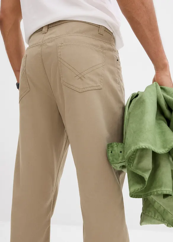 Byxa i twill av bomull, Regular Fit, Straight, bonprix