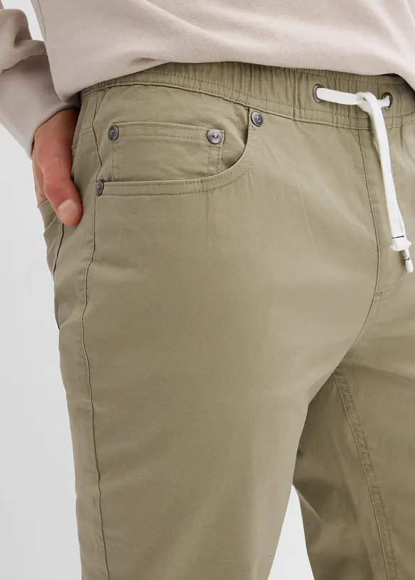 Stretchig dra p&aring;-byxa, normal passform, raka ben, bonprix