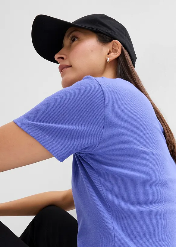 Ribbstickad topp med ekologisk bomull (2-pack), bonprix