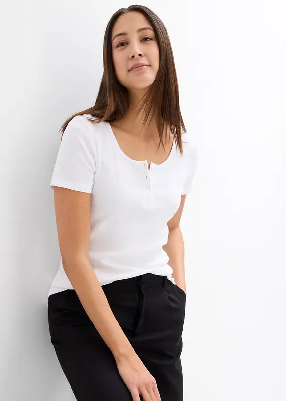 Kort&auml;rmad farfarstr&ouml;ja i ekologisk bomull, bonprix