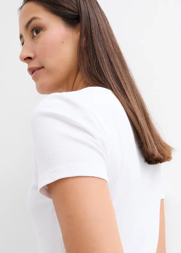 Kort&auml;rmad farfarstr&ouml;ja i ekologisk bomull, bonprix