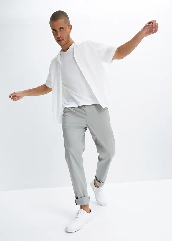 Stretchig dra p&aring;-byxa, normal passform, raka ben, bonprix