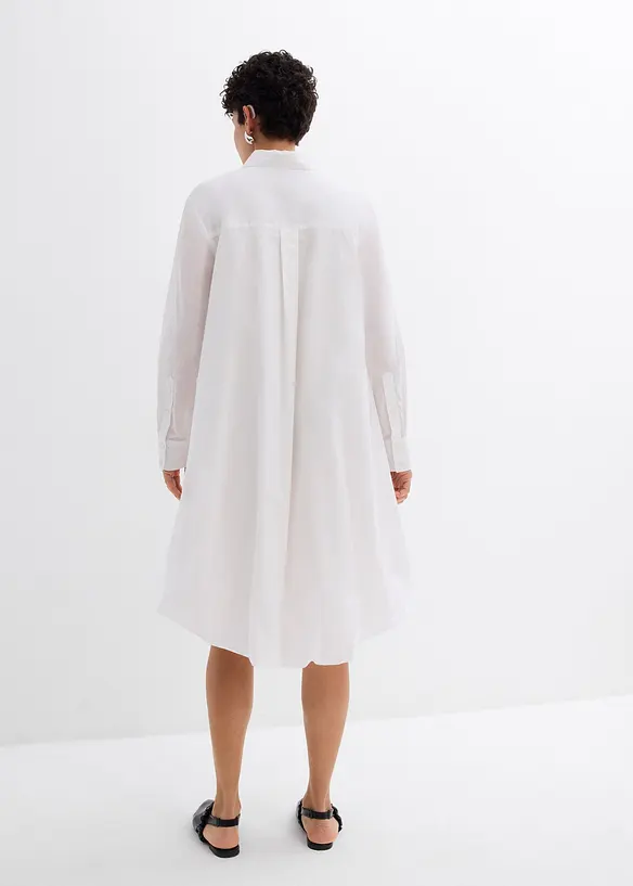 Skjortkl&auml;nning av ren bomull med ballongavslut, bonprix