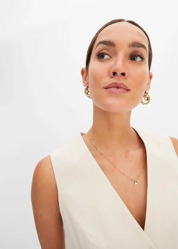 V&auml;st och shorts i linneblandning, bonprix