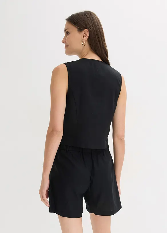 V&auml;st och shorts i linneblandning, bonprix