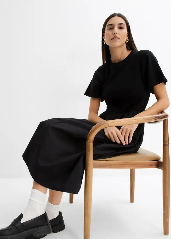 Mellanl&aring;ng kl&auml;nning i ren bomull, bonprix