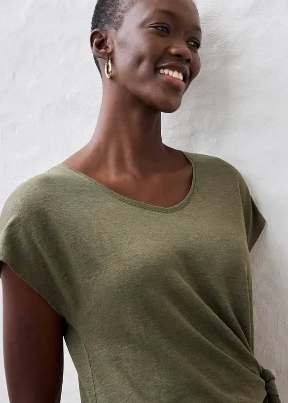 Topp i omlottmodell av rent linne, bonprix