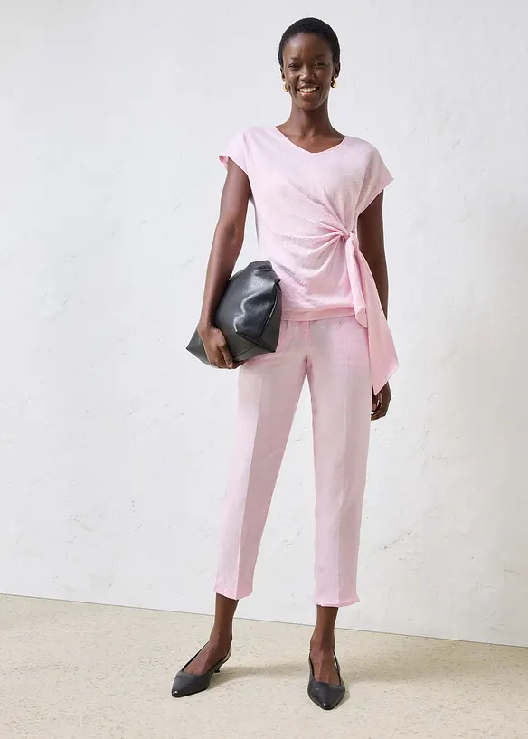 Topp i omlottmodell av rent linne, bonprix