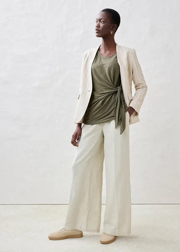 Topp i omlottmodell av rent linne, bonprix