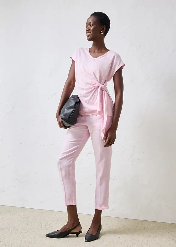 Topp i omlottmodell av rent linne, bonprix