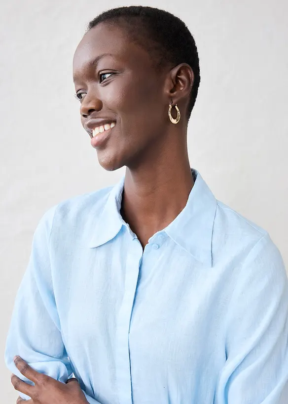 Skjortkl&auml;nning i rent linne, bonprix