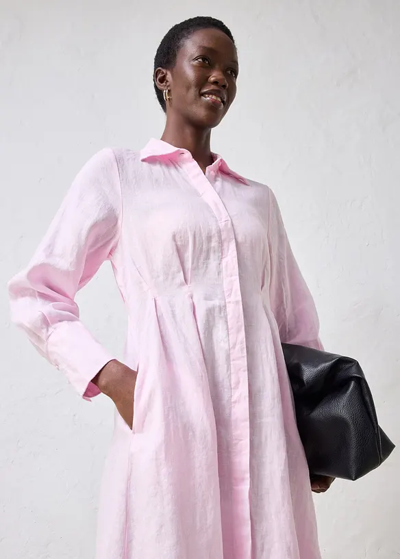 Skjortkl&auml;nning i rent linne, bonprix