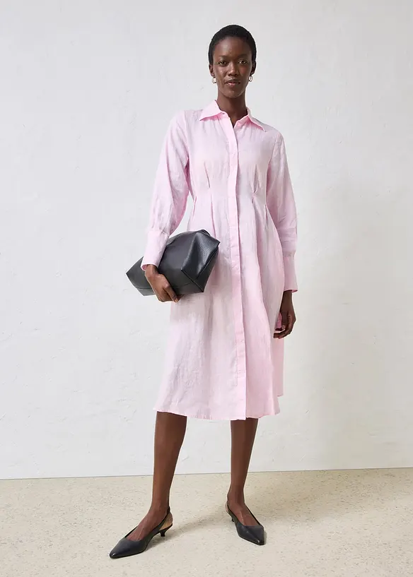 Skjortkl&auml;nning i rent linne, bonprix