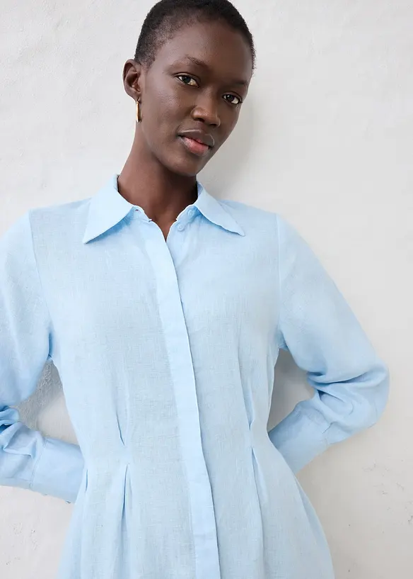 Skjortkl&auml;nning i rent linne, bonprix