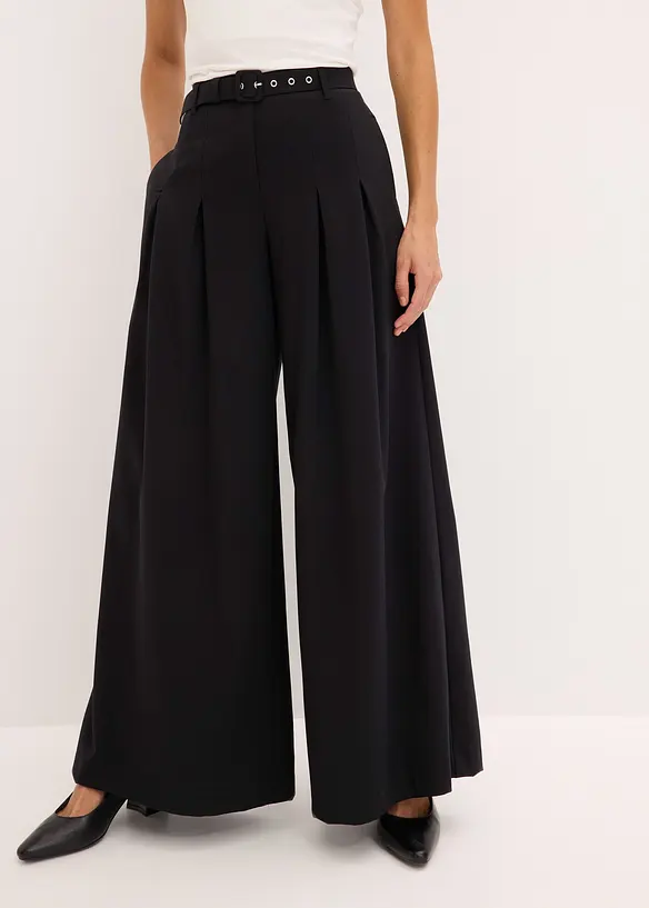 Byxa med gubbveck och sk&auml;rp (2 delar), bonprix